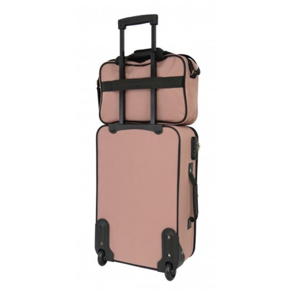Комплект чемодан + сумка Bonro Best средний розовый -
                                                        Фото 2