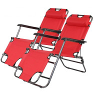 Шезлонги комплект 2шт Bonro 178 см красный