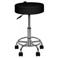 Кресло табурет на колесах без спинки круглое Bonro B-830 черное