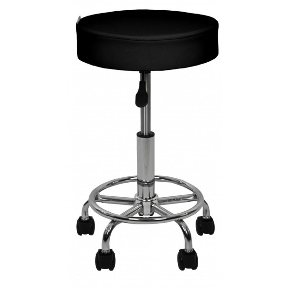 Кресло табурет на колесах без спинки круглое Bonro B-830 черное -
                                                        Фото 3