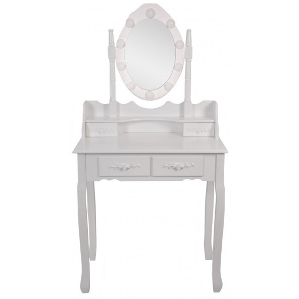 Туалетний столик з підсвічуванням Bonro- В-011L (червона табуретка) -
                                                        Фото 3