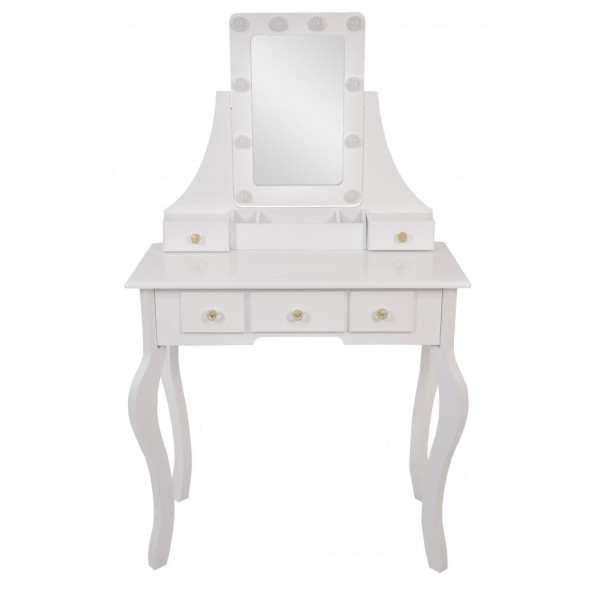 Туалетний столик з підсвічуванням Bonro- В-065L (червона табуретка) -
                                                        Фото 3