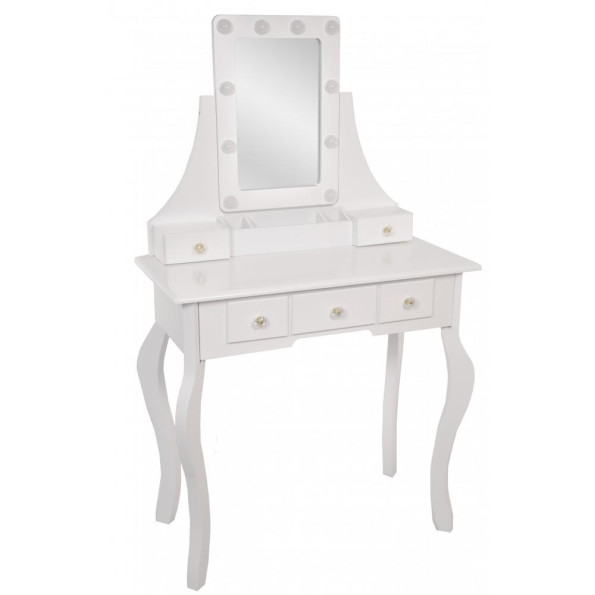 Туалетний столик з підсвічуванням Bonro- В-065L (червона табуретка) -
                                                        Фото 4