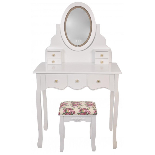 Туалетний столик з підсвічуванням Bonro- В-066L (червона табуретка) -
                                                        Фото 2