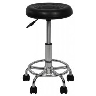 Кресло табурет на колесах без спинки круглое Bonro B-775-1 черный