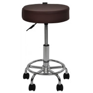 Кресло табурет на колесах без спинки круглое Bonro B-830 коричневый