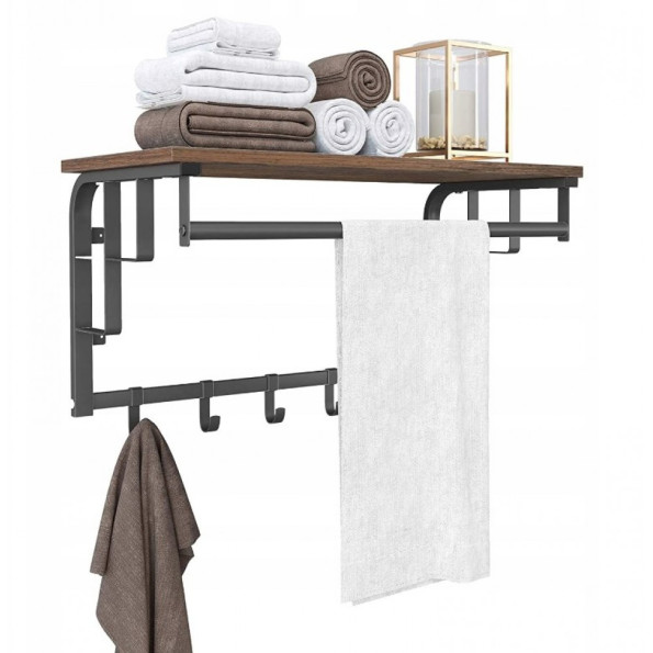 Вешалка настенная для одежды с полкой 66 см -
                                                        Фото 2