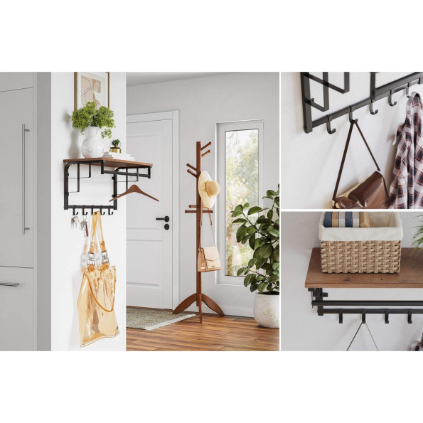 Вешалка настенная для одежды с полкой 76 см -
                                                        Фото 4