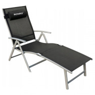 Садовый лежак шезлонг с алюминиевой рамой черный