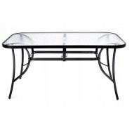 Садовий стіл для тераси з отвором для парасольки чорний 