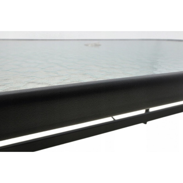 Садовий стіл для тераси з отвором для парасольки чорний  -
                                                        Фото 3