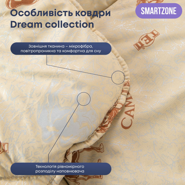 Ковдра верблюжа двоспальна 180х210 см бежева 363281 -
                                                        Фото 5