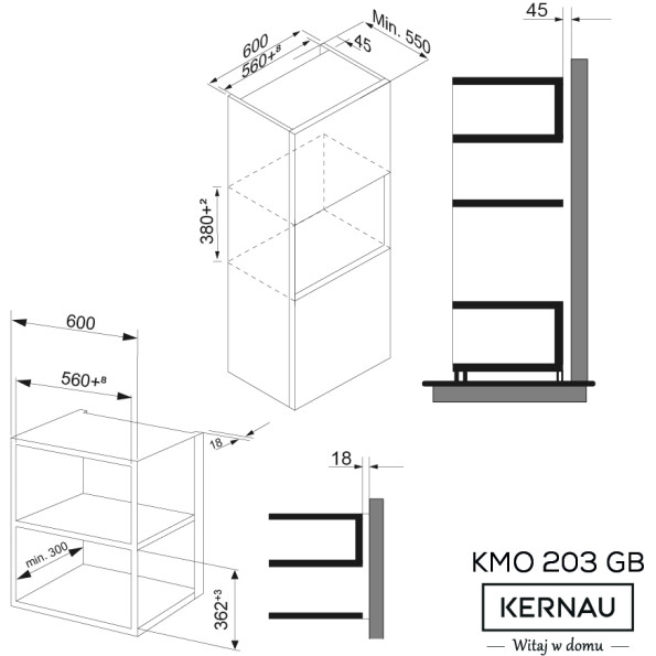 Мікрохвильова піч Kernau KMO 203 G B -
                                                        Фото 2