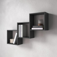 Настенная полка для книг на 3 ячейки антрацит Настенная полка для книг на 3 ячейки антрацит