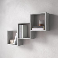 Полка на стену для книг на 3 ячейки бетон Полка на стену для книг на 3 ячейки бетон