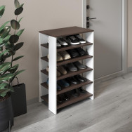 Полка для обуви из ЛДСП венге темный-белая 60х90х34.4 см Полка для обуви из ЛДСП венге темный-белая 60х90х34.4 см