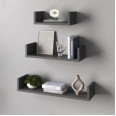 Полиці на стіну 3 шт антрацит