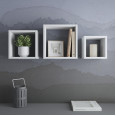 Компект квадратных полок на стену из 3 шт белый