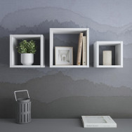 Компект квадратных полок на стену из 3 шт белый
