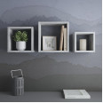 Компект квадратных полок на стену из 3 шт бетон