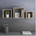 Компект квадратных полок на стену из 3 шт дуб сонома