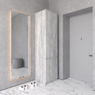 Шкаф пенал со штангой и полками без ручек бетон Шкаф пенал со штангой и полками без ручек бетон