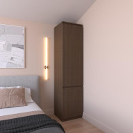 Шкаф пенал с полками без ручек венге темный Шкаф пенал с полками без ручек венге темный