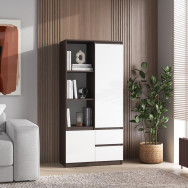 Шкаф пенал с полками 169.1х80.2х40 см венге темный-белые фасады Шкаф пенал с полками 169.1х80.2х40 см венге темный-белые фасады