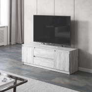 Тумба під телевізор на 2 висувні шухляди та дві двері з фасадами без ручок 140.2х53.1х40 см Бетон Тумба під телевізор на 2 висувні шухляди та дві двері з фасадами без ручок 140.2х53.1х40 см Бетон