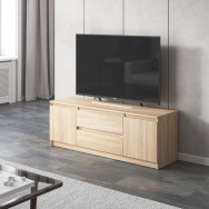 Тумба під телевізор на 2 висувні шухляди та дві двері з фасадами без ручок 140.2х53.1х40 см Дуб Сонома Тумба під телевізор на 2 висувні шухляди та дві двері з фасадами без ручок 140.2х53.1х40 см Дуб Сонома