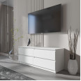 Тумба TV на 4 висувних ящика c фасадами без ручок 140.2х53.1х40 см Білий
