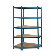 Стеллаж металлический угловой 180х90х40 см СИНИЙ 5 полок МДФ БОНА для дома, кладовки, на балкон