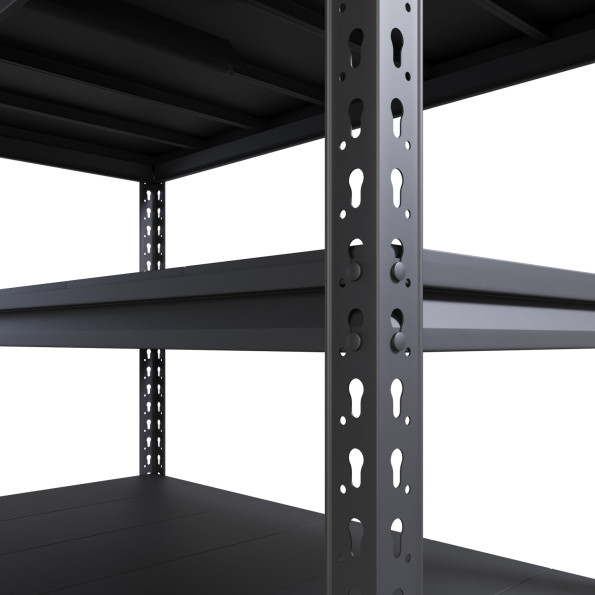 Стеллаж металлический 252х153х30 см Графитовый 6 полок из металла 190 кг на полку AB-hard-328926 -
                                                        Фото 3