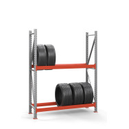 Стелаж металевий 200х210х50 см цинково-помаранчевий 2 яруси Стелаж металевий 200х210х50 см цинково-помаранчевий 2 яруси