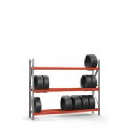 Стелаж металевий 200х210х50 см цинково-помаранчевий 3 яруси Стелаж металевий 200х210х50 см цинково-помаранчевий 3 яруси