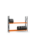 Стеллаж для колес и шин 200х248х50 см серо-оранжевый 2 яруса