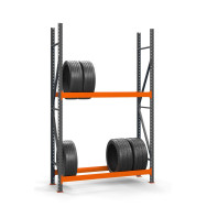 Стеллаж для колес и шин 250х210х50 см серо-оранжевый 2 яруса