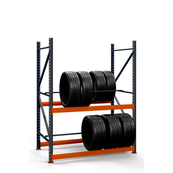 Стеллаж для колес и шин 200х210х90 см серо-оранжевый 2 яруса -
                                                        Фото 1