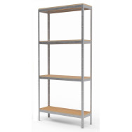 Стеллаж металлический 196х50х30 см Цинк 4 полки из ДСП 100 кг на полку AB-light для хранения дома, в гараже, на складе