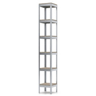 Стеллаж металлический 196х30х30 см Цинк 6 полок из ДСП 100 кг на полку AB-light для хранения дома, в гараже, на складе