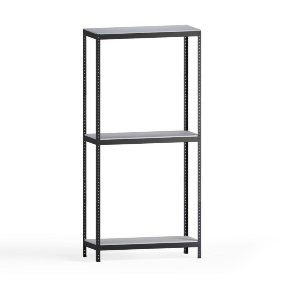 Стеллаж металлический 196х50х30 см Графитовый 3 полки из ЛДСП 100 кг на полку AB-light для хранения дома, в гараже, на складе - Фото 1