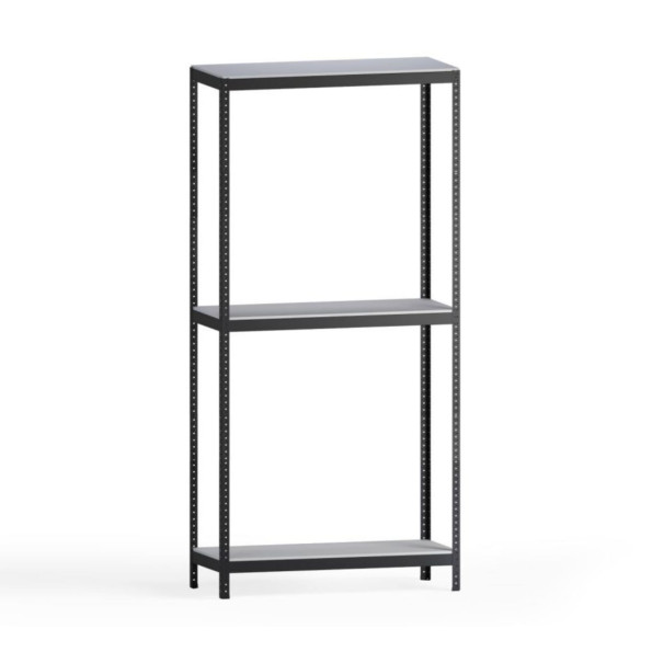 Стеллаж металлический 196х50х30 см Графитовый 3 полки из ЛДСП 100 кг на полку AB-light для хранения дома, в гараже, на складе