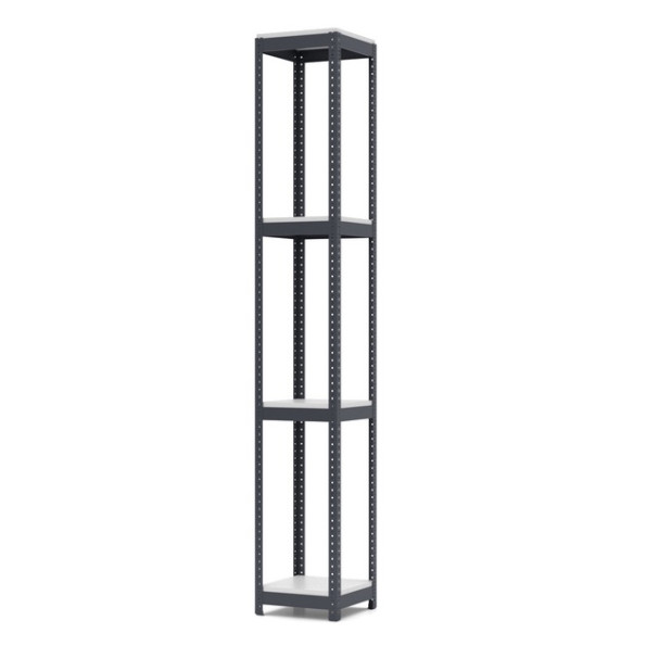 Стеллаж металлический 196х30х30 см Графитовый 4 полки из ЛДСП 100 кг на полку AB-light для хранения дома, в гараже, на складе -
                                                        Фото 1