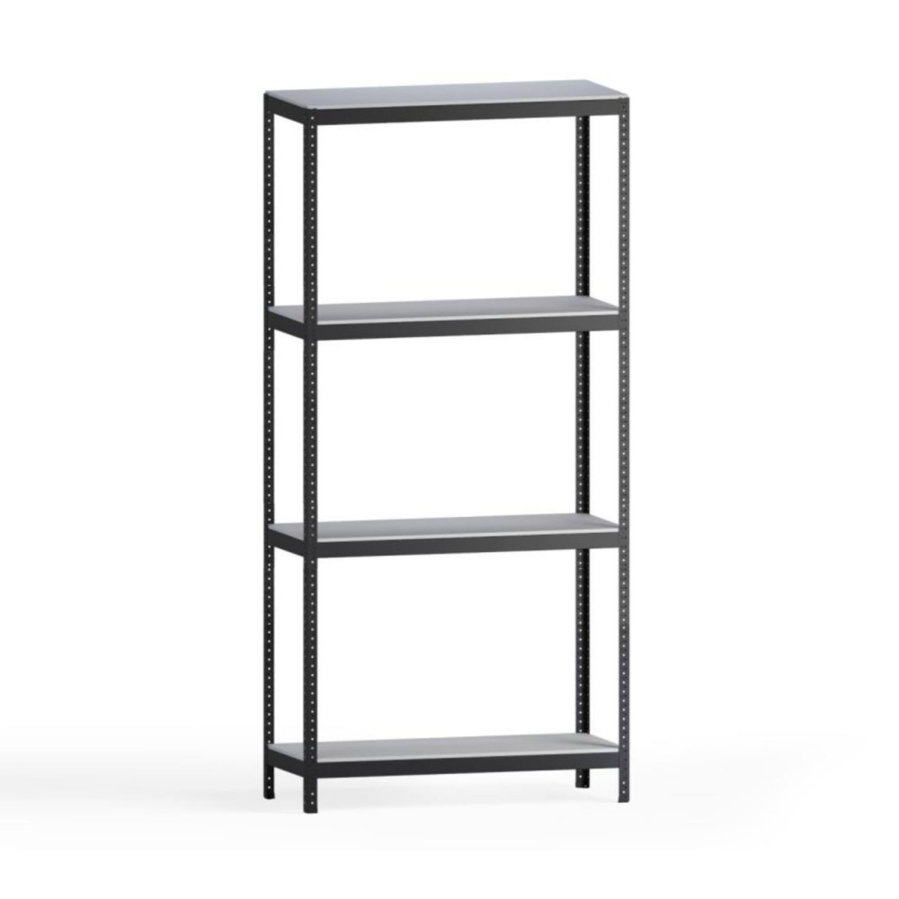 Стеллаж металлический 196х50х30 см Графитовый 4 полки из ЛДСП 100 кг на полку AB-light для хранения дома, в гараже, на складе - Фото 1