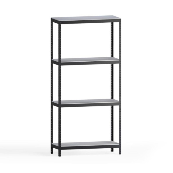 Стеллаж металлический 196х50х30 см Графитовый 4 полки из ЛДСП 100 кг на полку AB-light для хранения дома, в гараже, на складе