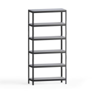 Стеллаж металлический 196х50х50 см Графитовый 6 полок из ЛДСП 120 кг на полку AB-light для хранения дома, в гараже, на складе