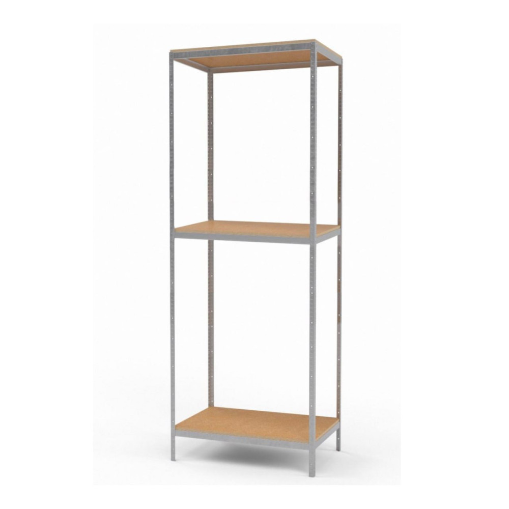 Стеллаж металлический 196х50х30 см Цинк 3 полки из ДСП 100 кг на полку AB-light для хранения дома, в гараже, на складе - Фото 1