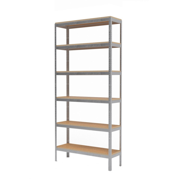 Стеллаж металлический 196х60х30 см Цинк 6 полок из ДСП 120 кг на полку AB-light для хранения дома, в гараже, на складе