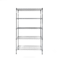 Стелаж хромований збірний 180х91х46 см 5 полиць із сітки для кухні, ванної, магазину