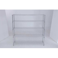 Стелаж хромований збірний 180х121х61 см 5 полиць із сітки для кухні, ванної, магазину